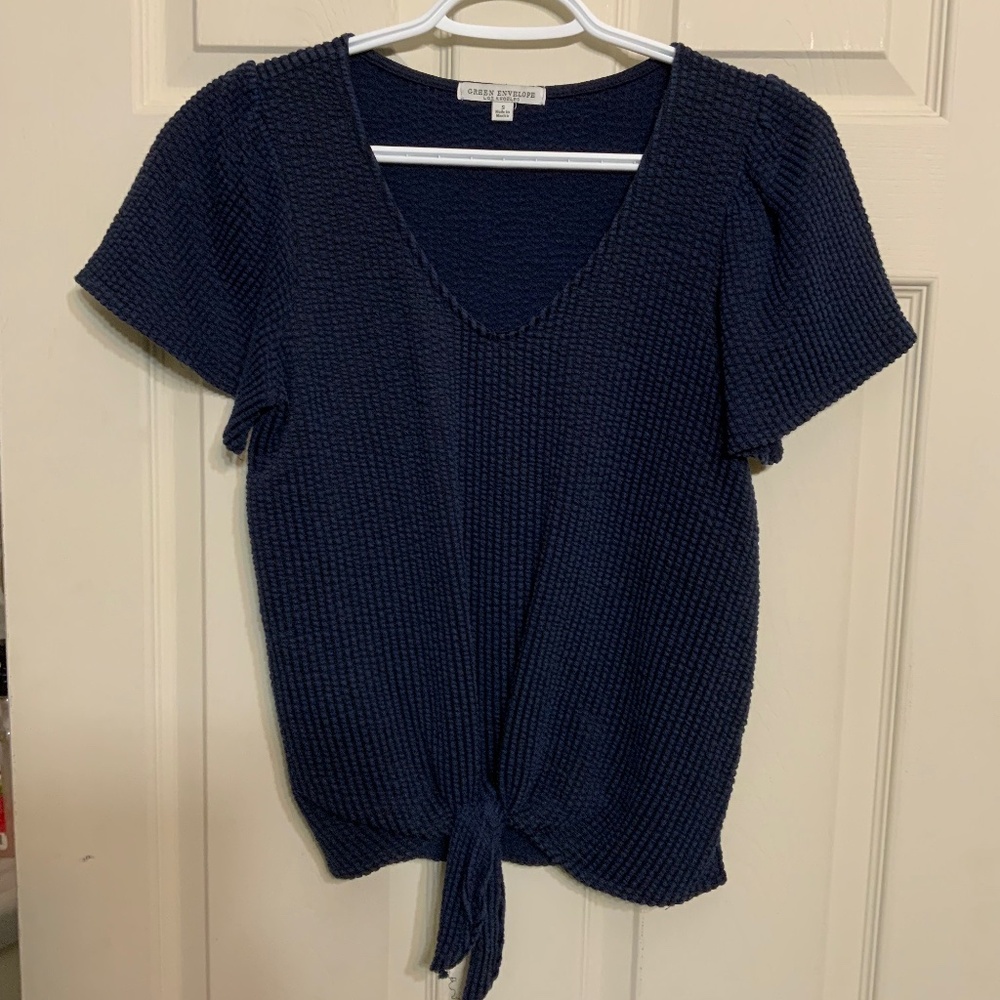 NAVY BLUE TOP BY Green Envelope Los Angeles, Size S